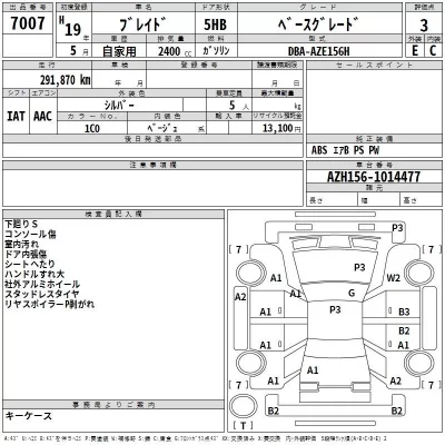 Toyota BLADE  с аукциона в Японии