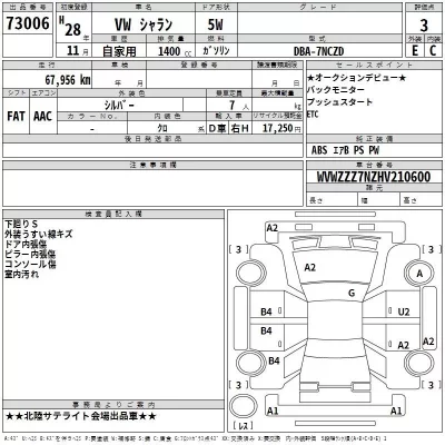 Volkswagen SHARAN  с аукциона в Японии