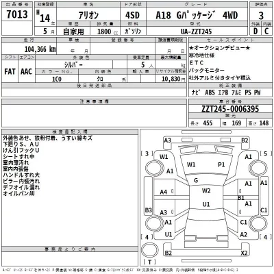 Toyota ALLION  с аукциона в Японии