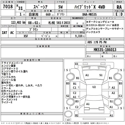 Suzuki SPACIA  с аукциона в Японии
