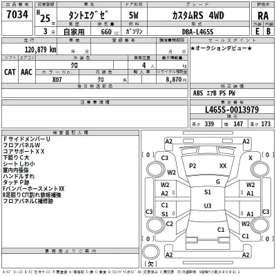 Daihatsu TANTO EXE  с аукциона в Японии