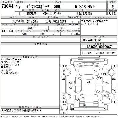 Toyota PIXIS EPOCH  с аукциона в Японии