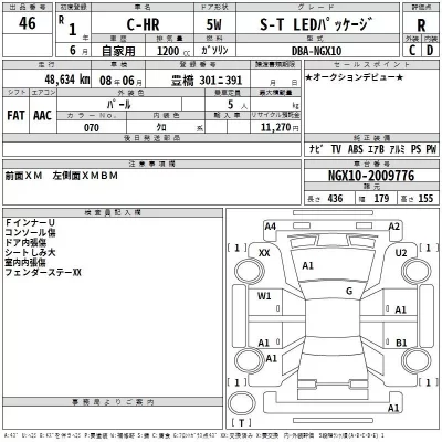 Toyota C-HR  с аукциона в Японии