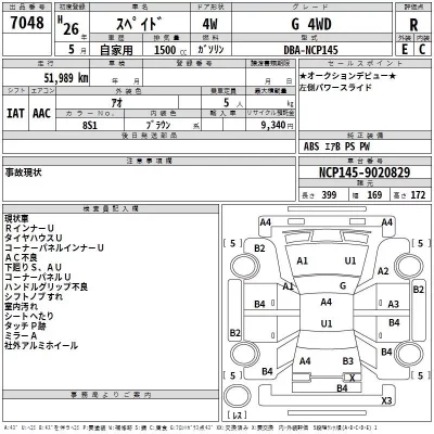 Toyota SPADE  с аукциона в Японии