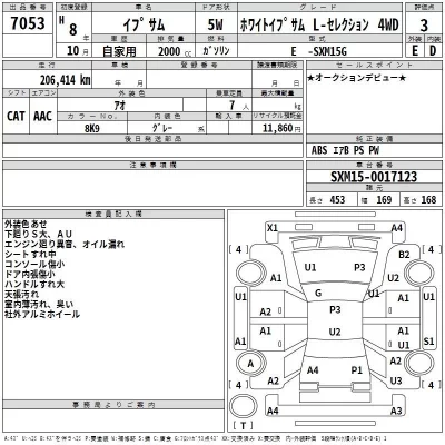Toyota IPSUM  с аукциона в Японии