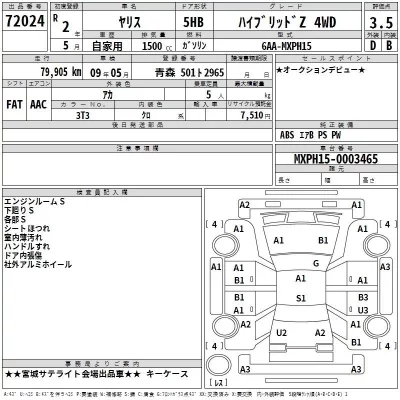 Toyota YARIS  с аукциона в Японии