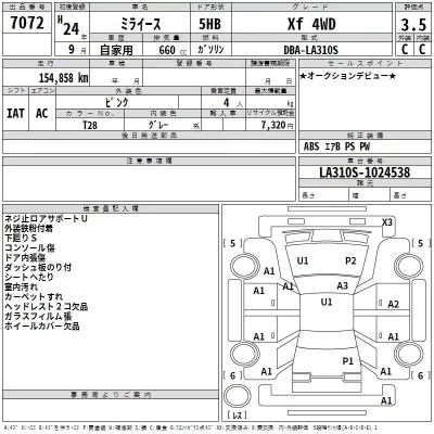 Daihatsu MIRA E S  с аукциона в Японии