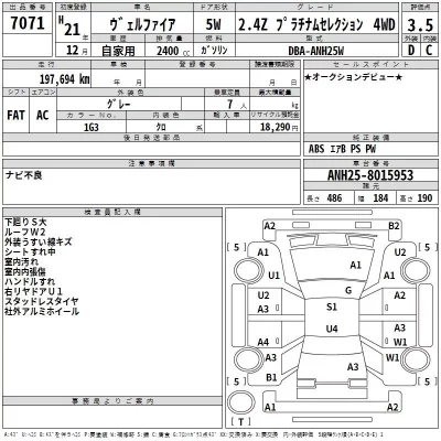 Toyota VELLFIRE  с аукциона в Японии
