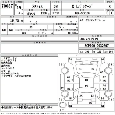 Toyota RACTIS  с аукциона в Японии