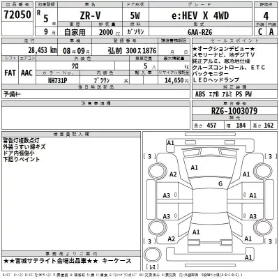 Honda ZR-V  с аукциона в Японии