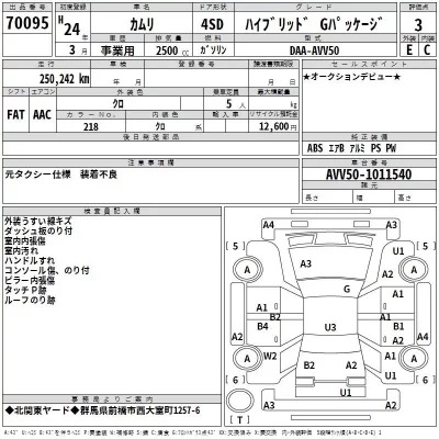 Toyota CAMRY  с аукциона в Японии