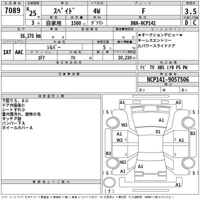 Toyota SPADE  с аукциона в Японии