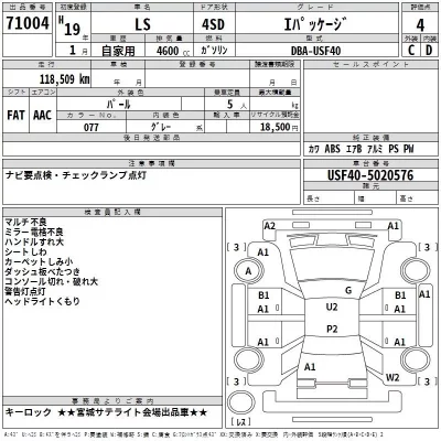 Lexus LS  с аукциона в Японии
