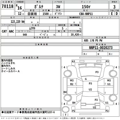 Toyota PORTE  с аукциона в Японии