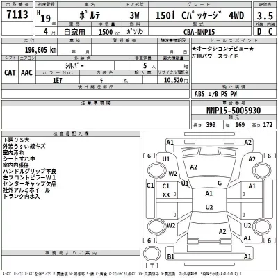 Toyota PORTE  с аукциона в Японии