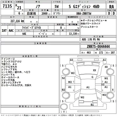 Toyota NOAH  с аукциона в Японии