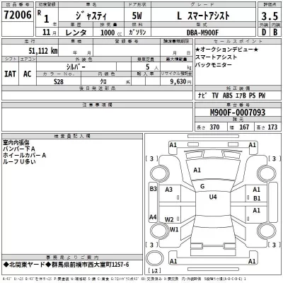 Subaru JUSTY  с аукциона в Японии