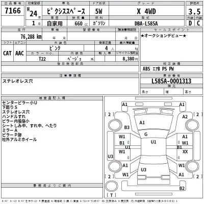 Toyota PIXIS SPACE  с аукциона в Японии