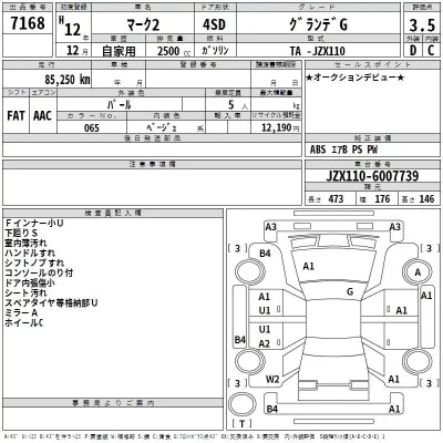 Toyota MARK II  с аукциона в Японии