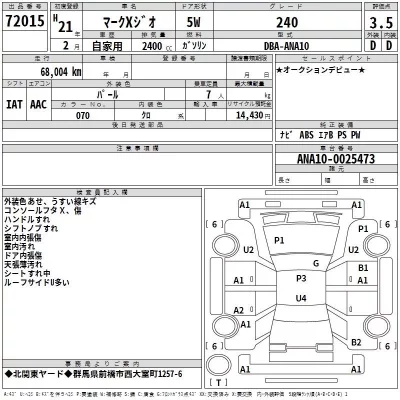 Toyota MARK X ZIO  с аукциона в Японии