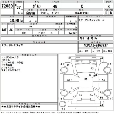 Toyota PORTE  с аукциона в Японии