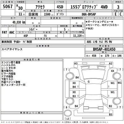 Mazda AXELA  с аукциона в Японии