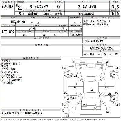 Toyota VELLFIRE  с аукциона в Японии