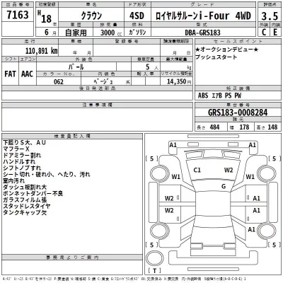 Toyota CROWN  с аукциона в Японии