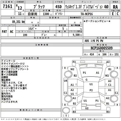 Toyota PLATZ  с аукциона в Японии