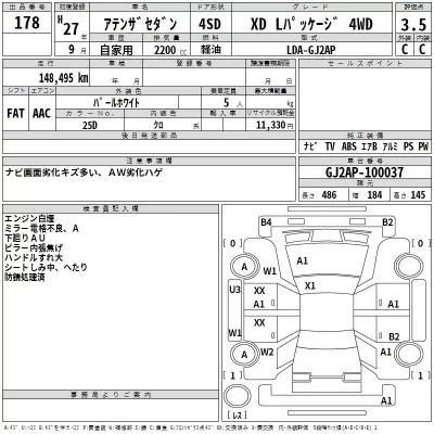 Mazda ATENZA SEDAN  с аукциона в Японии