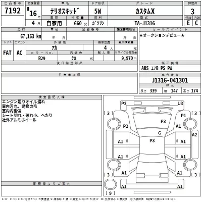 Daihatsu TERIOS KID  с аукциона в Японии
