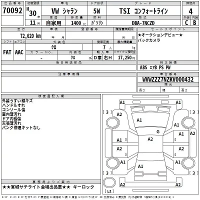 Volkswagen SHARAN  с аукциона в Японии