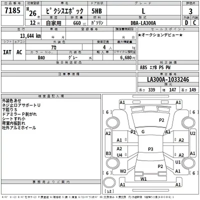 Toyota PIXIS EPOCH  с аукциона в Японии