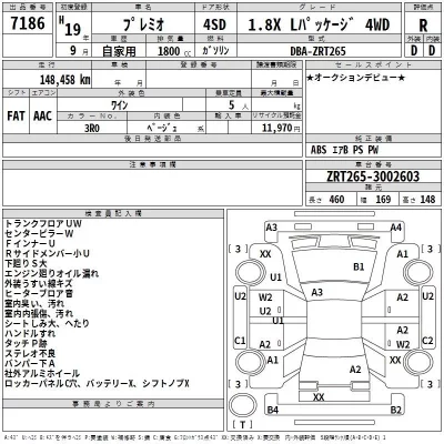 Toyota PREMIO  с аукциона в Японии