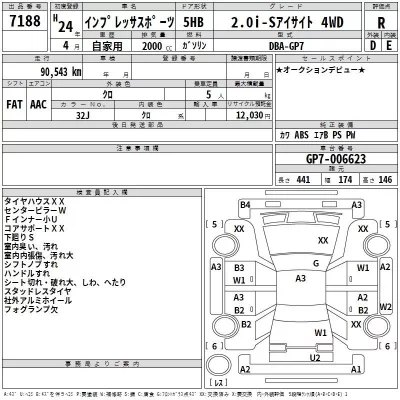 Subaru IMPREZA  с аукциона в Японии