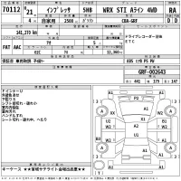 Subaru IMPREZA лот № 70112 оценка RA  с аукциона в Японии 2