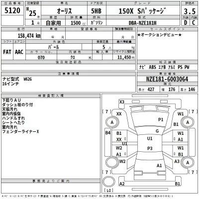 Toyota AURIS  с аукциона в Японии