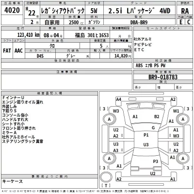 Subaru LEGACY OUTBACK  с аукциона в Японии