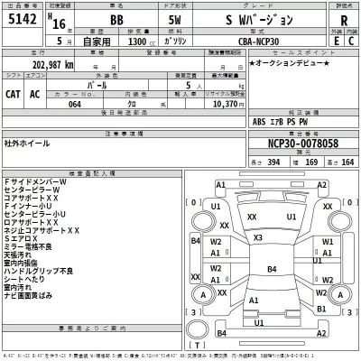 Toyota BB  с аукциона в Японии