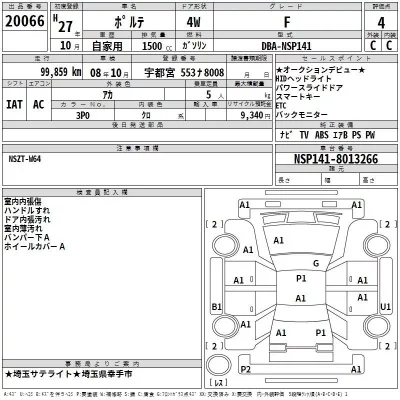 Toyota PORTE  с аукциона в Японии