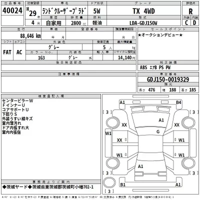 Toyota LAND CRUISER PRADO  с аукциона в Японии