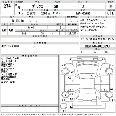 Toyota PRIUS  с аукциона в Японии