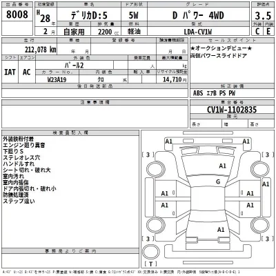 Mitsubishi DELICA D5  с аукциона в Японии
