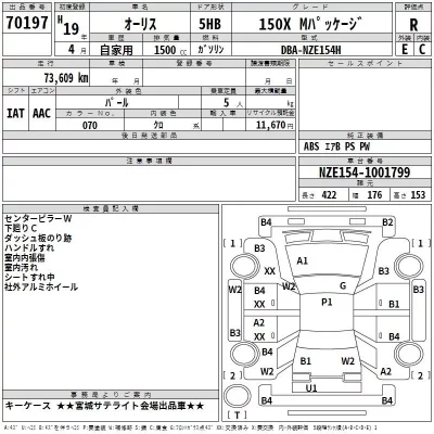 Toyota AURIS  с аукциона в Японии