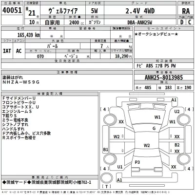 Toyota VELLFIRE  с аукциона в Японии