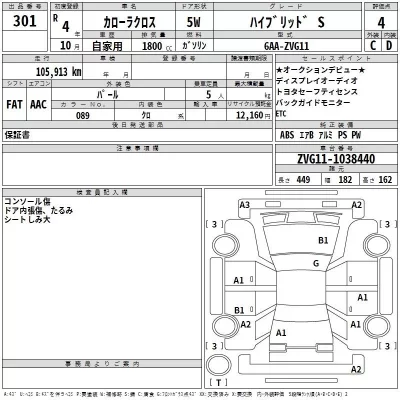 Toyota COROLLA CROSS  с аукциона в Японии