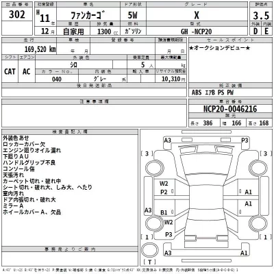 Toyota FUNCARGO  с аукциона в Японии