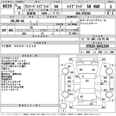 Toyota ALPHARD  с аукциона в Японии