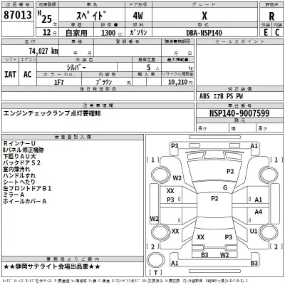 Toyota SPADE  с аукциона в Японии