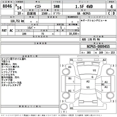 Toyota IST  с аукциона в Японии